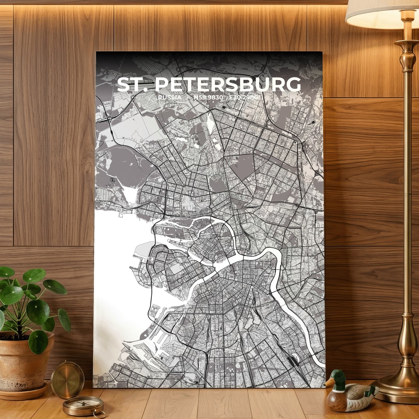 St. Petersburg Ash Map Poster