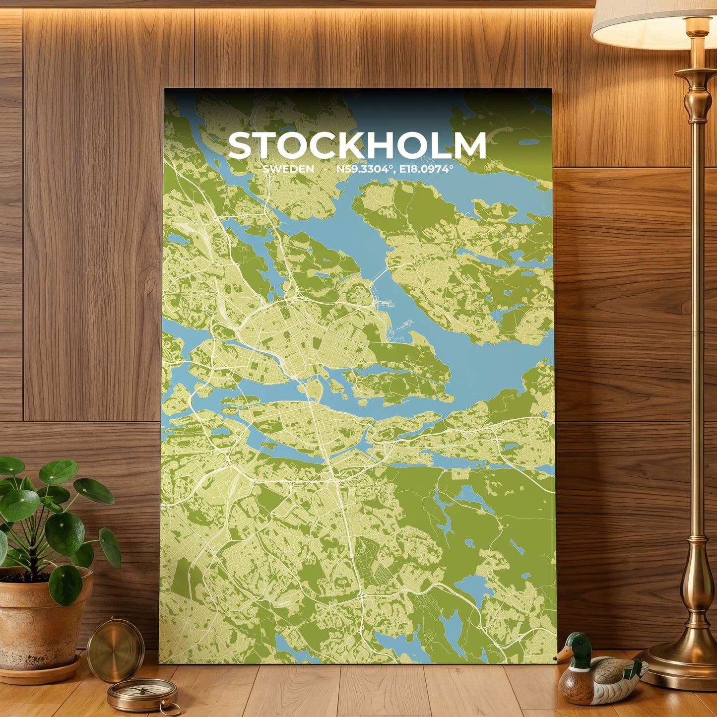 Stockholm Fern Map Poster