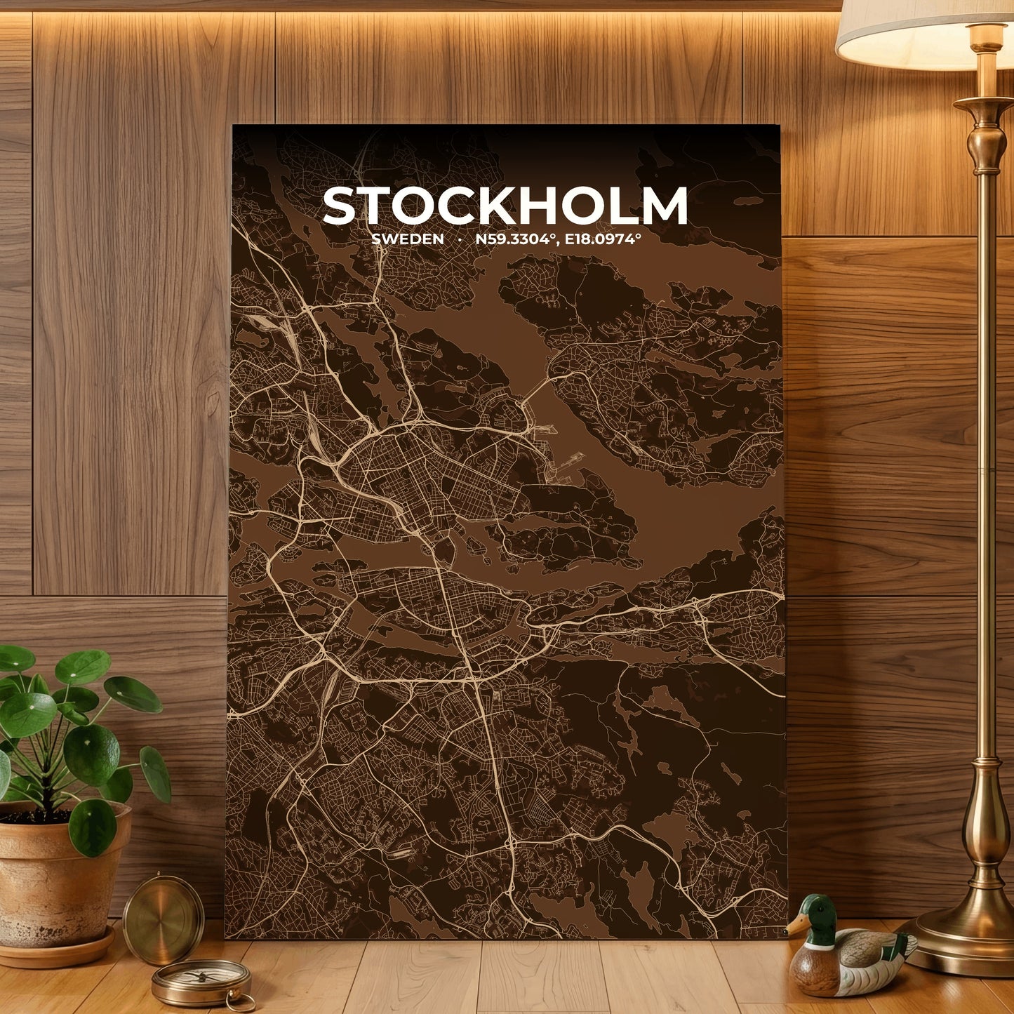 Stockholm Plum Map Poster