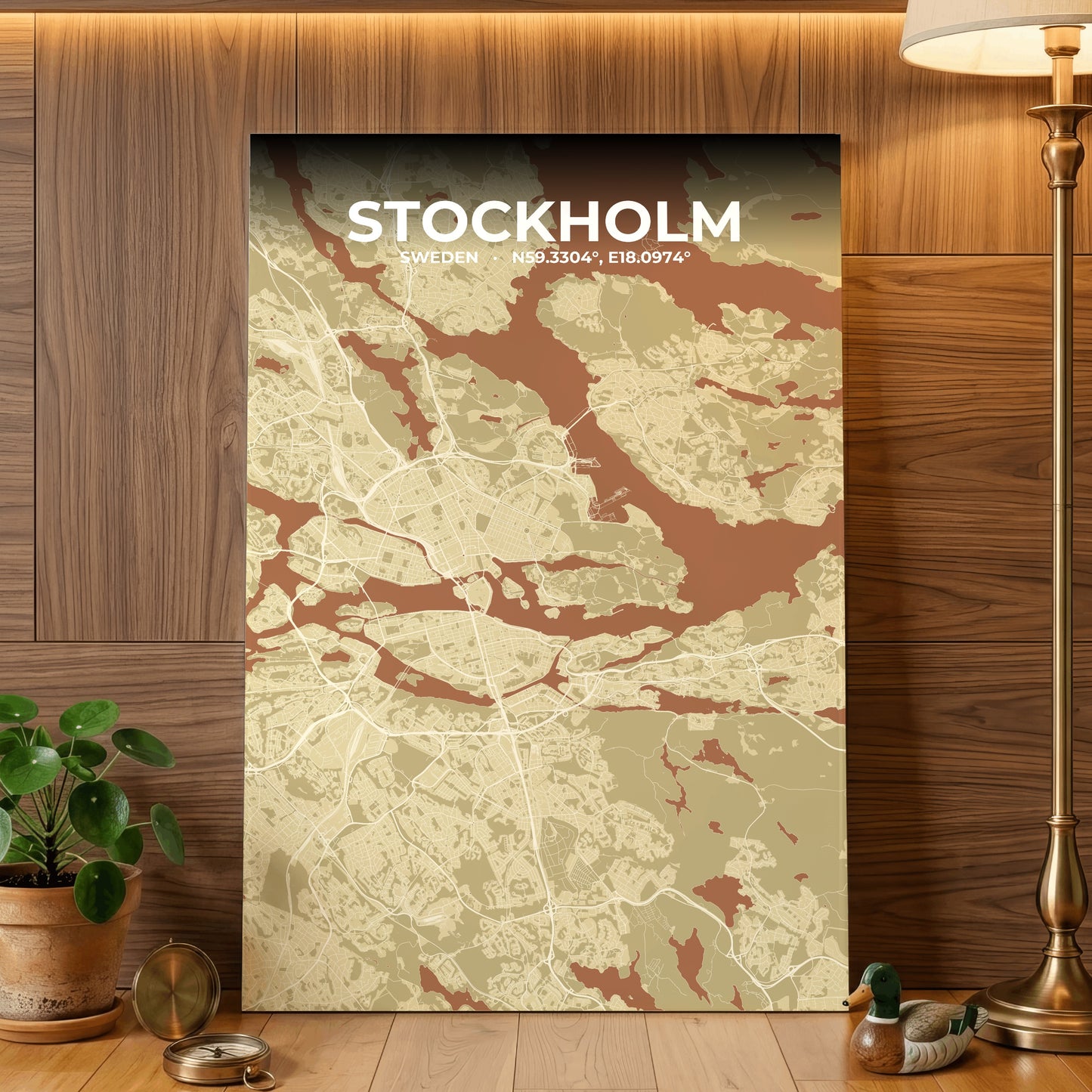 Stockholm Ember Map Poster