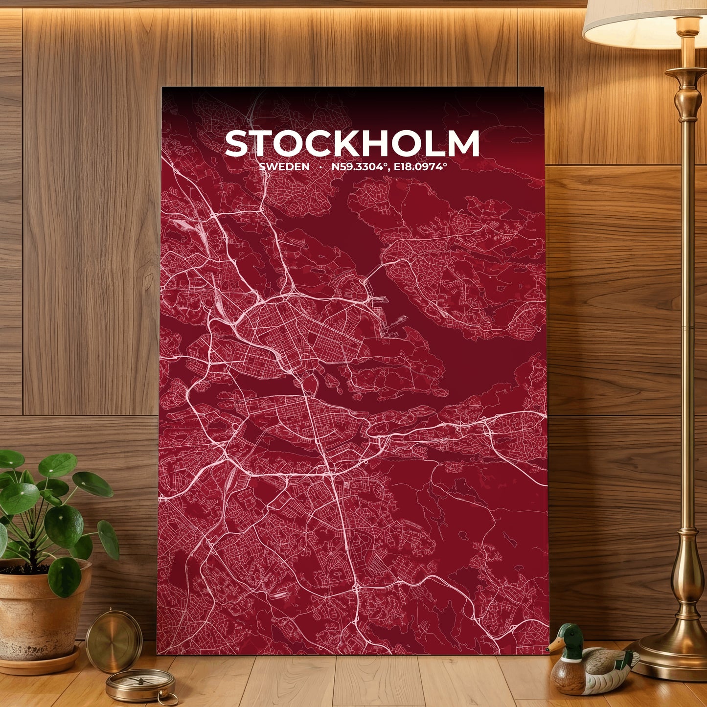 Stockholm Garnet Map Poster