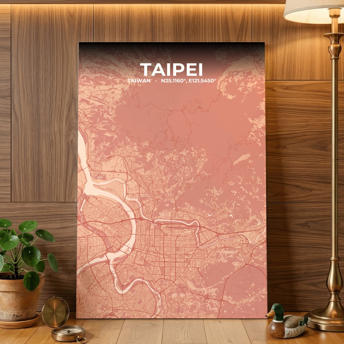 Taipei Blush Map Poster