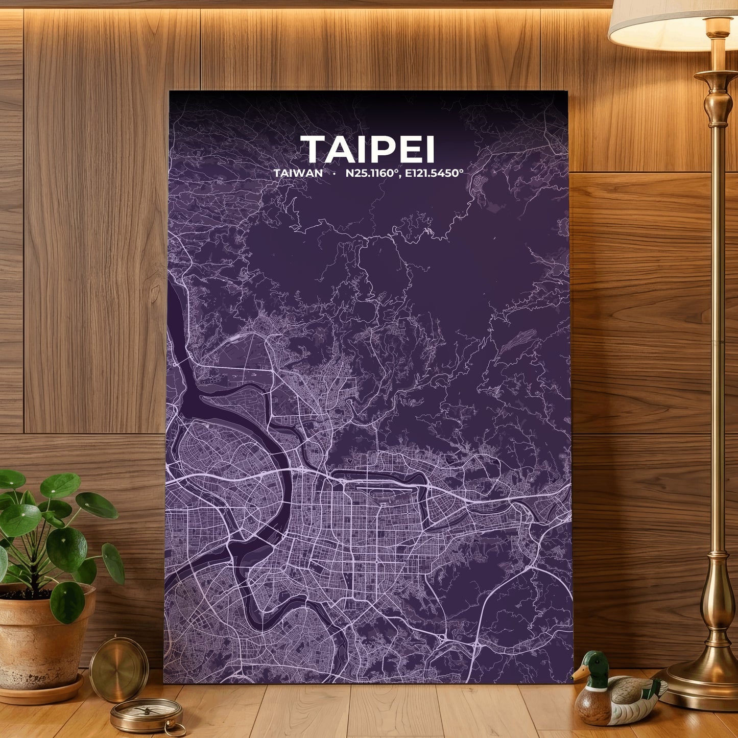 Taipei Dusk Map Poster