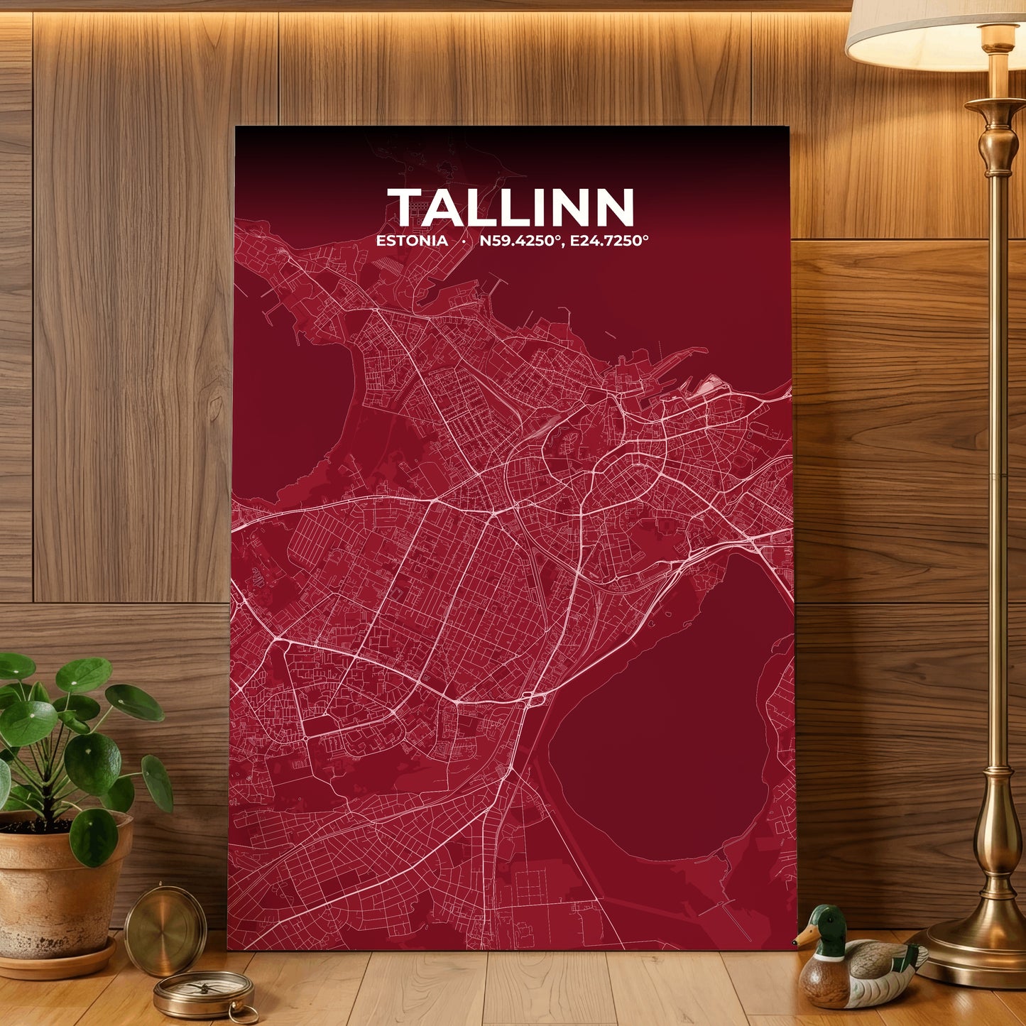 Tallinn Garnet Map Poster