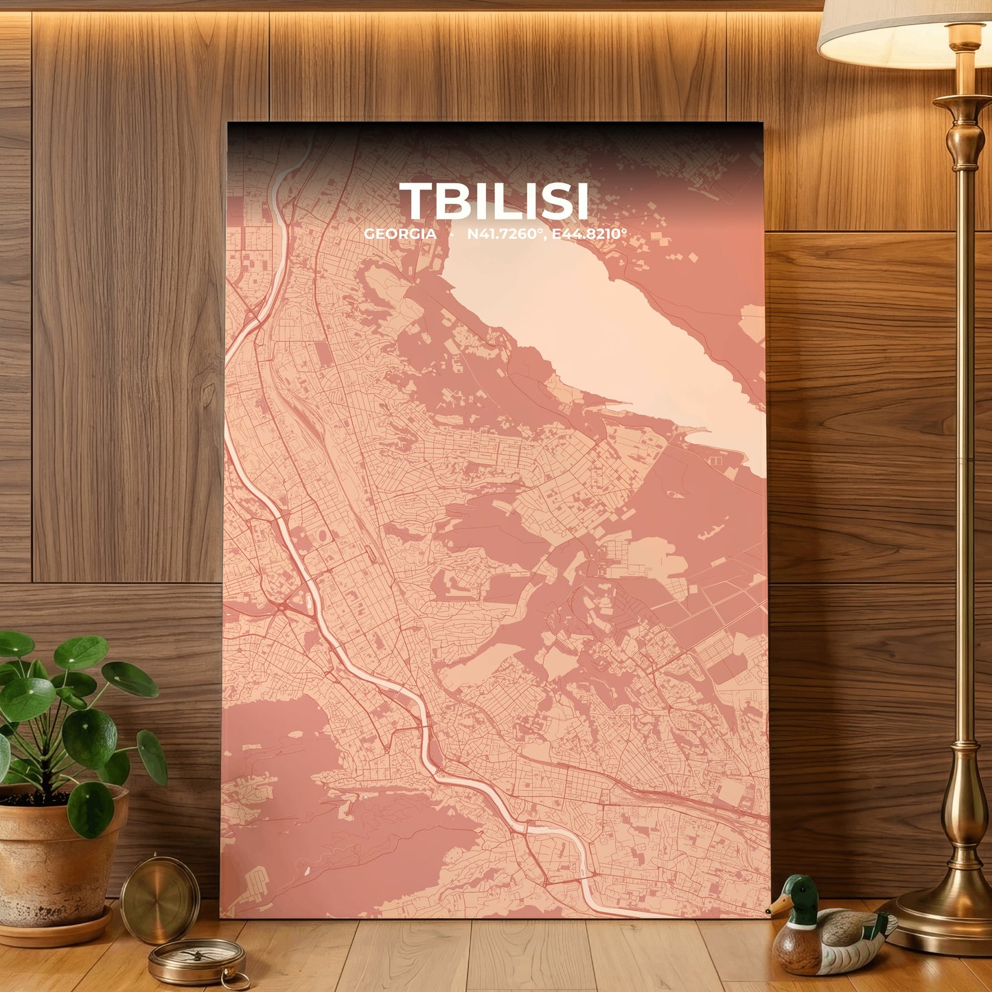 Tbilisi Blush Map Poster