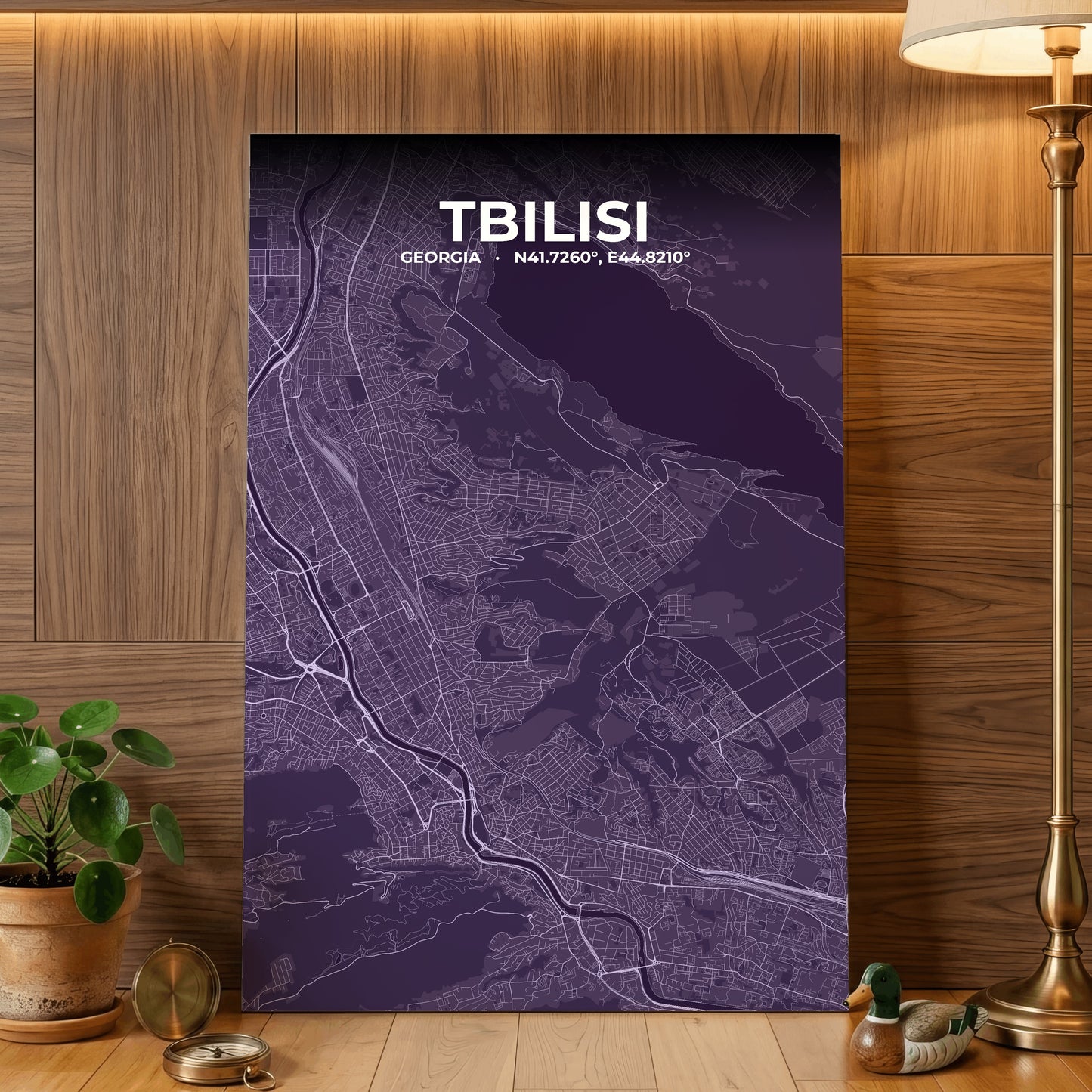 Tbilisi Dusk Map Poster