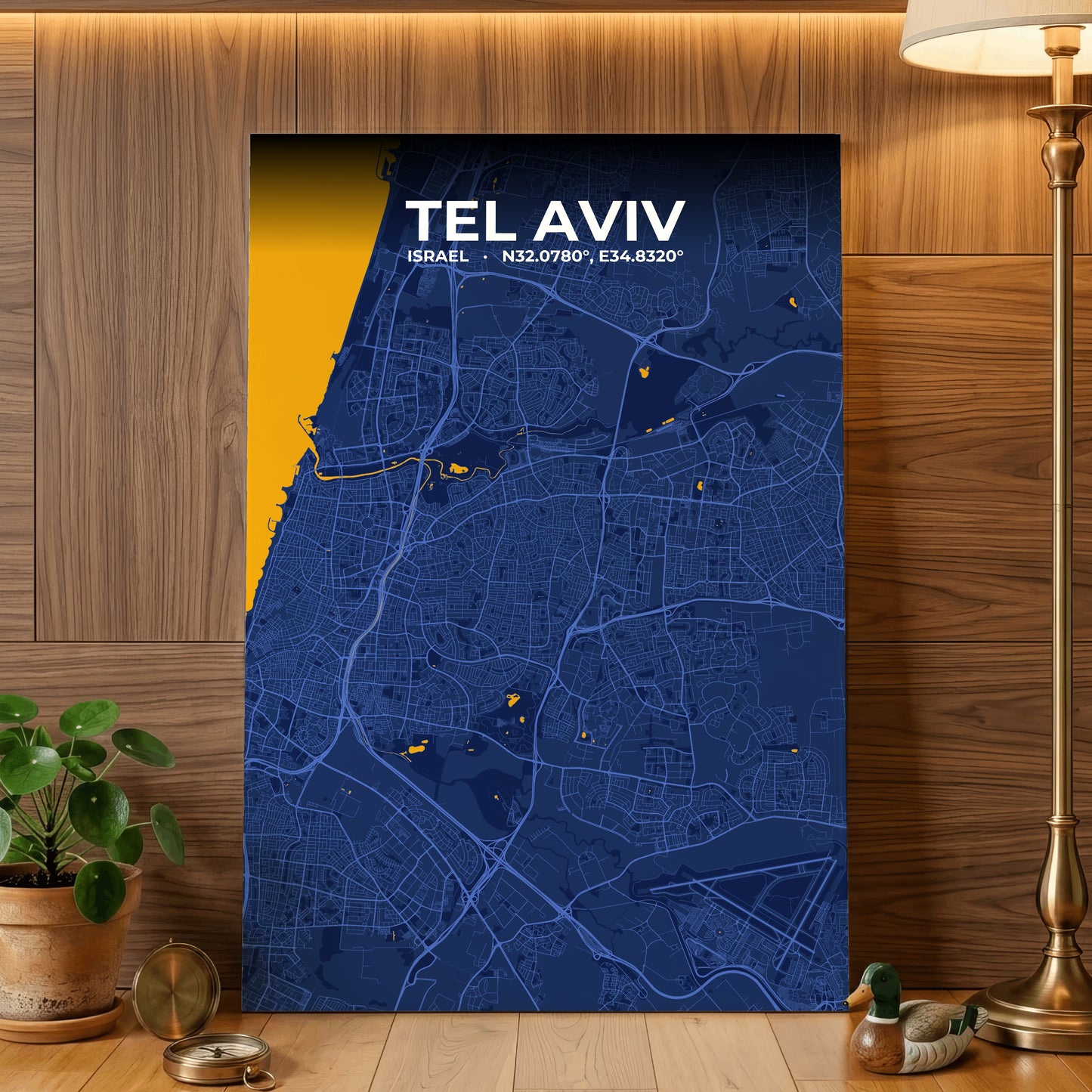 Tel Aviv Ink Map Poster