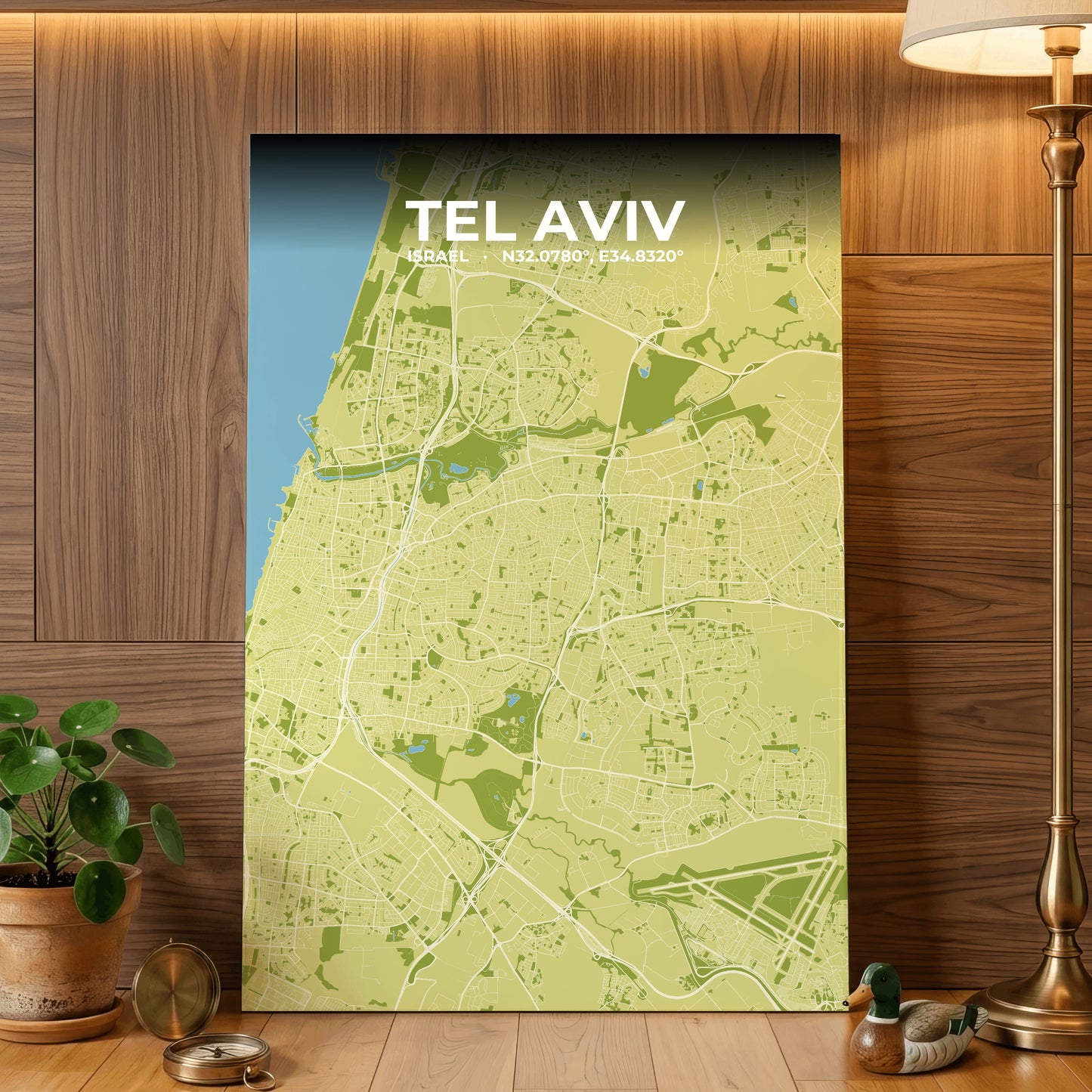 Tel Aviv Fern Map Poster