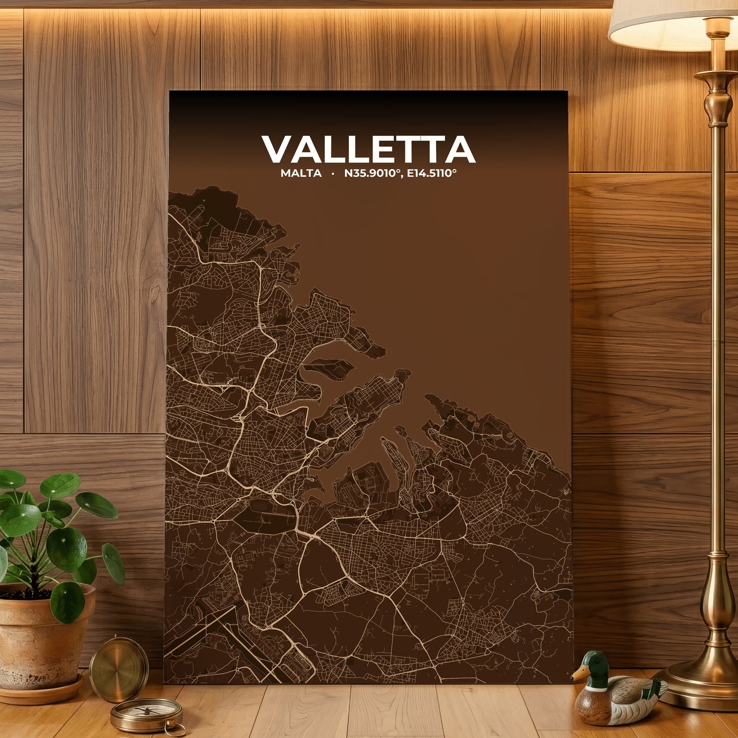 Valletta Plum Map Poster