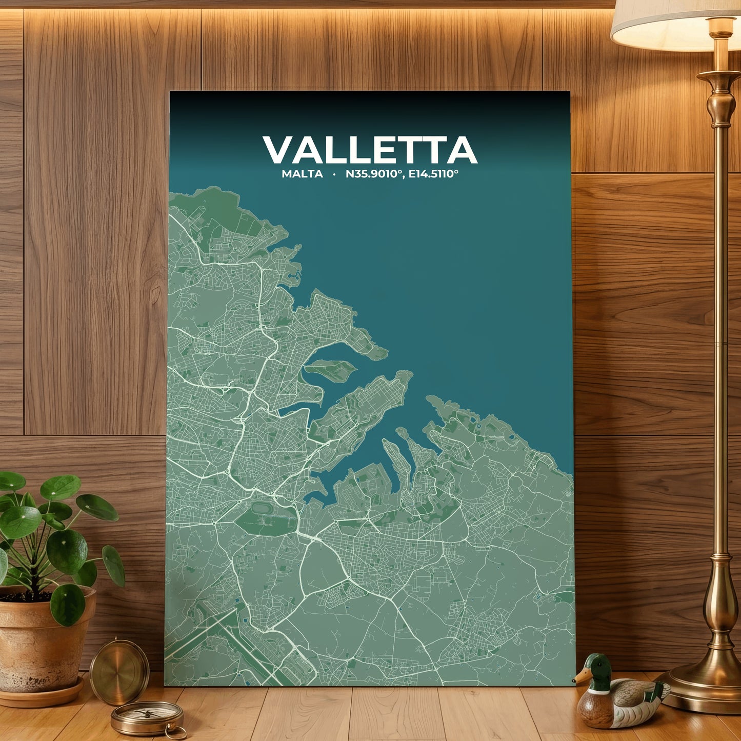 Valletta Mist Map Poster