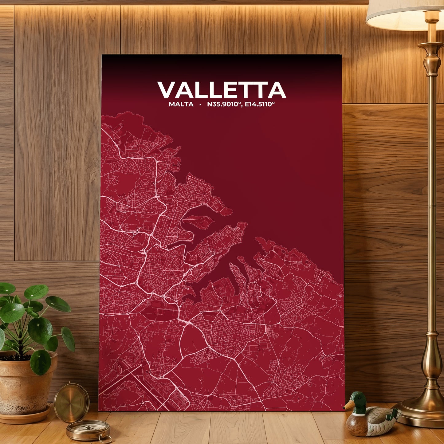 Valletta Garnet Map Poster