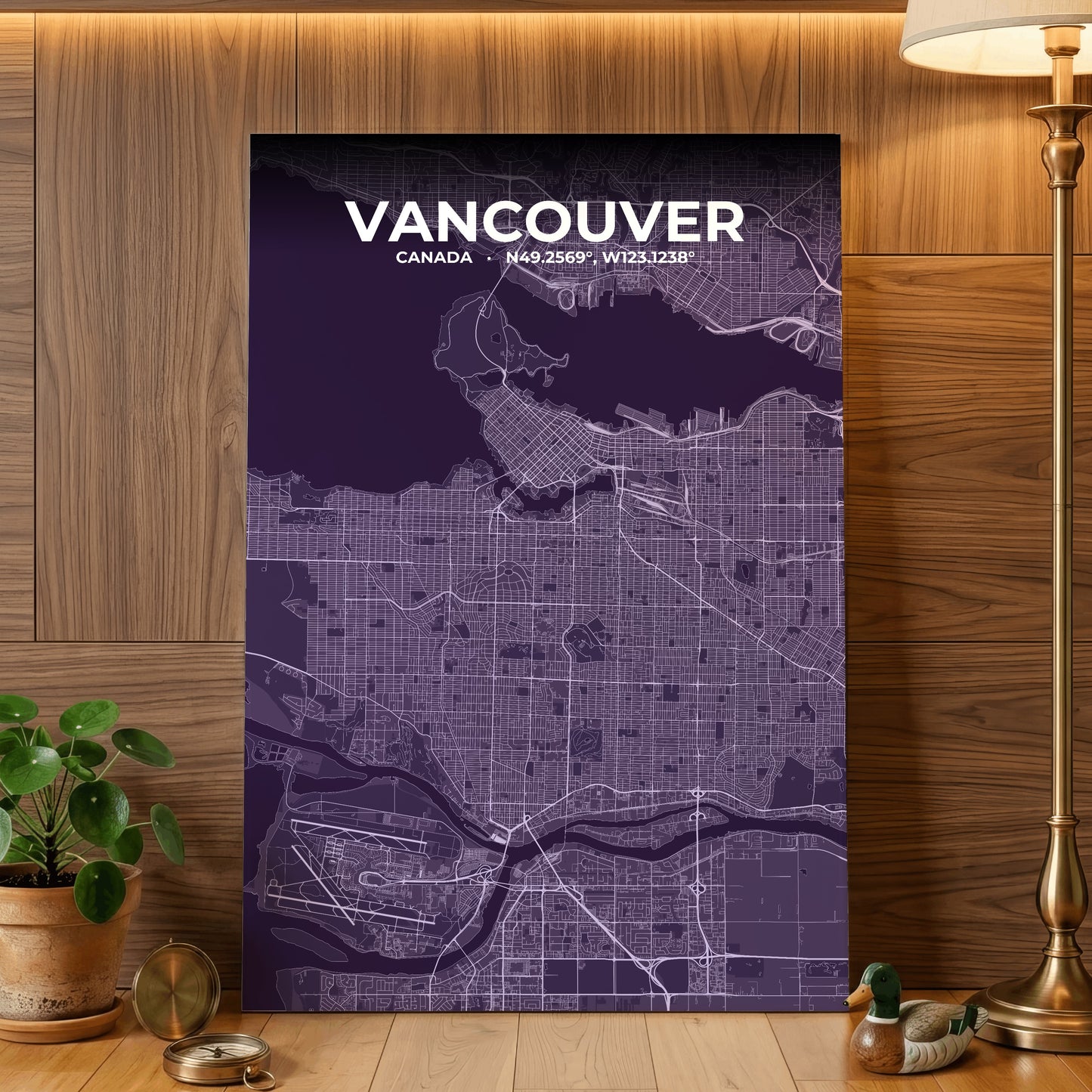 Vancouver Dusk Map Poster