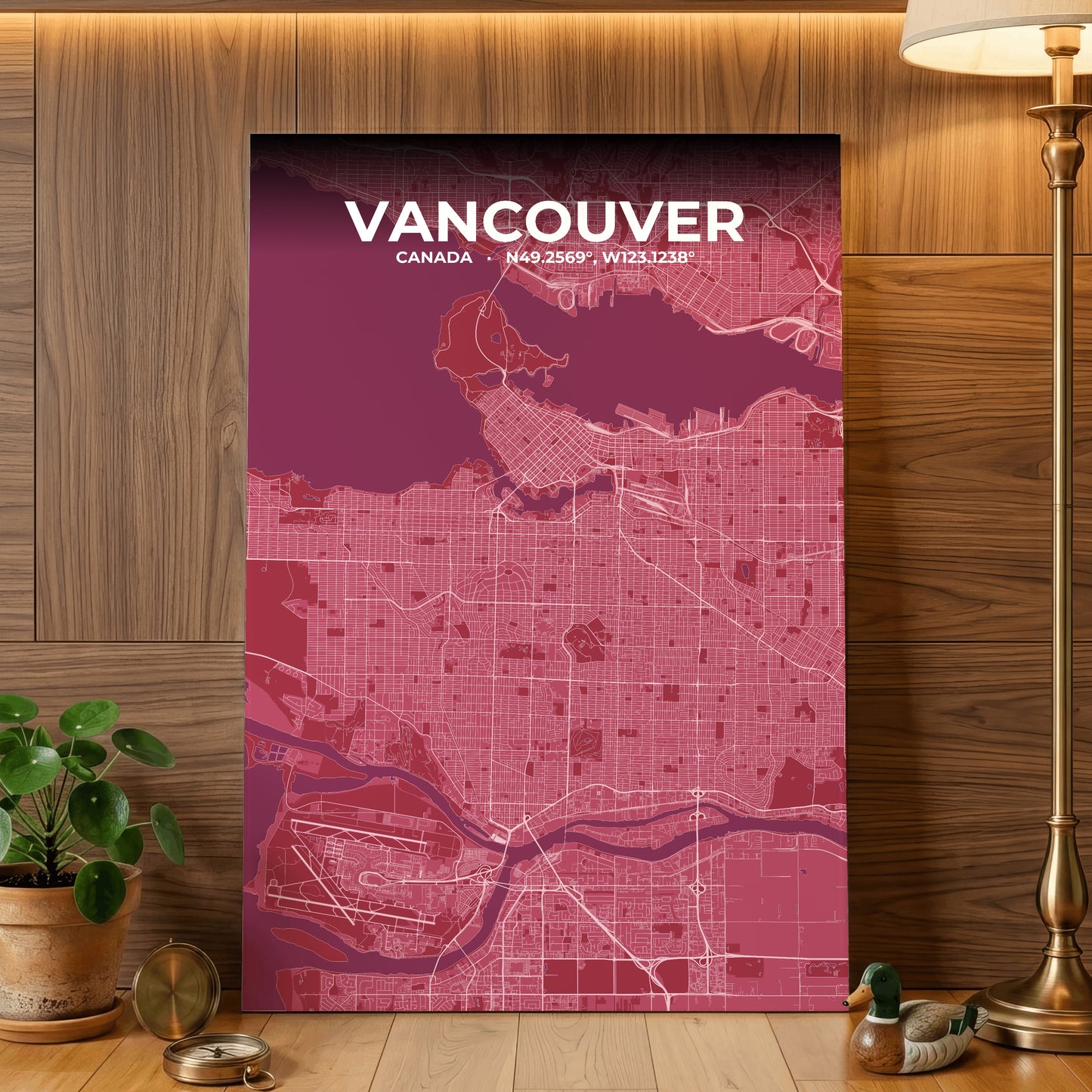Vancouver Scarlet Map Poster