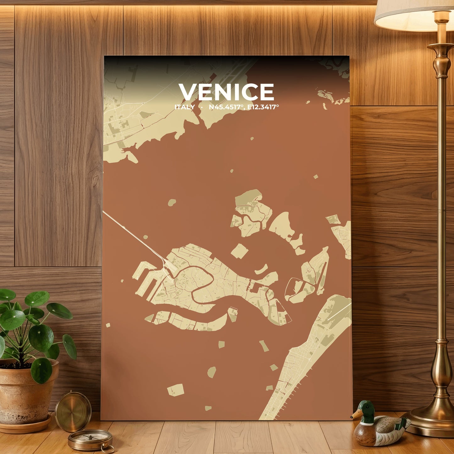 Venice Ember Map Poster
