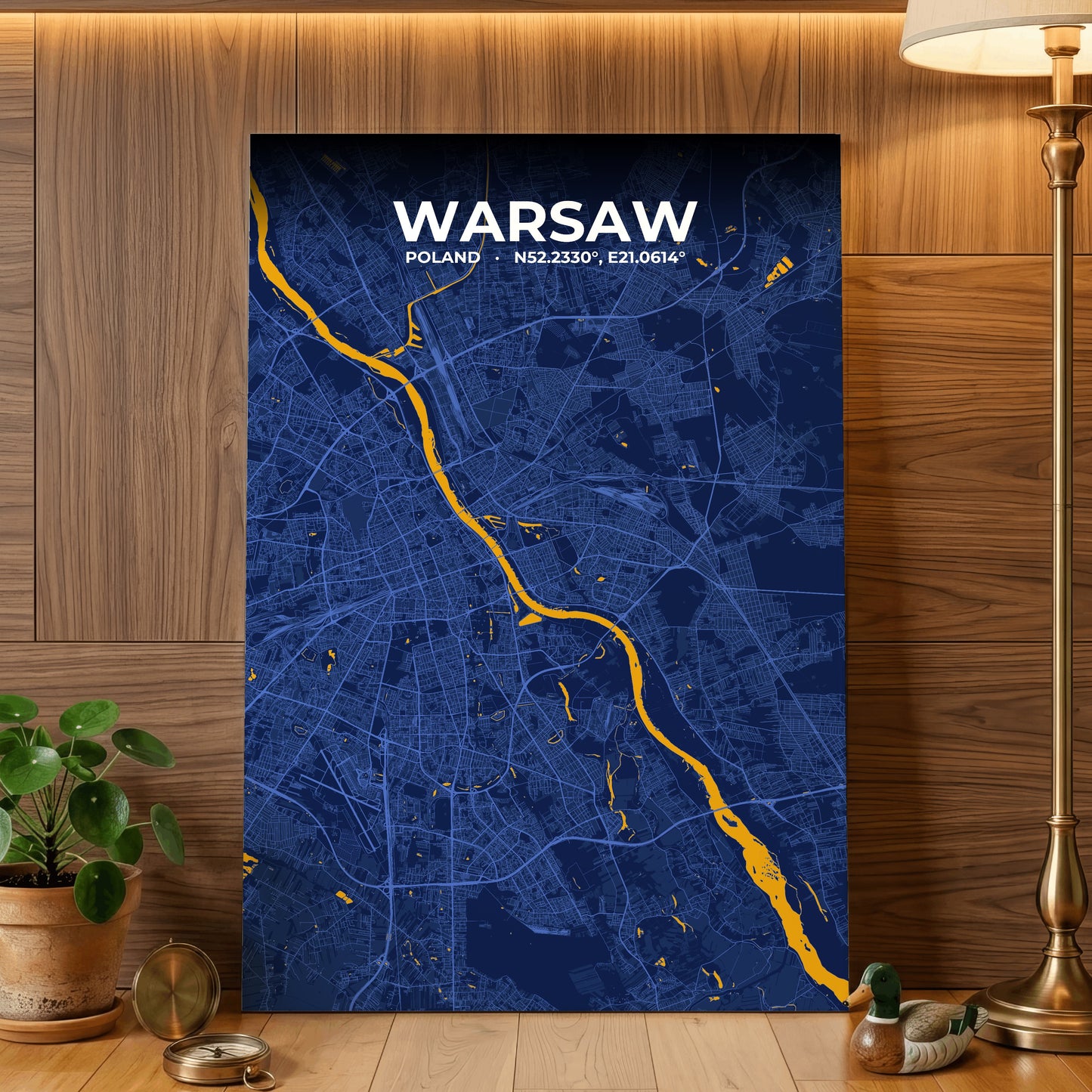 Warsaw Ink Map Poster