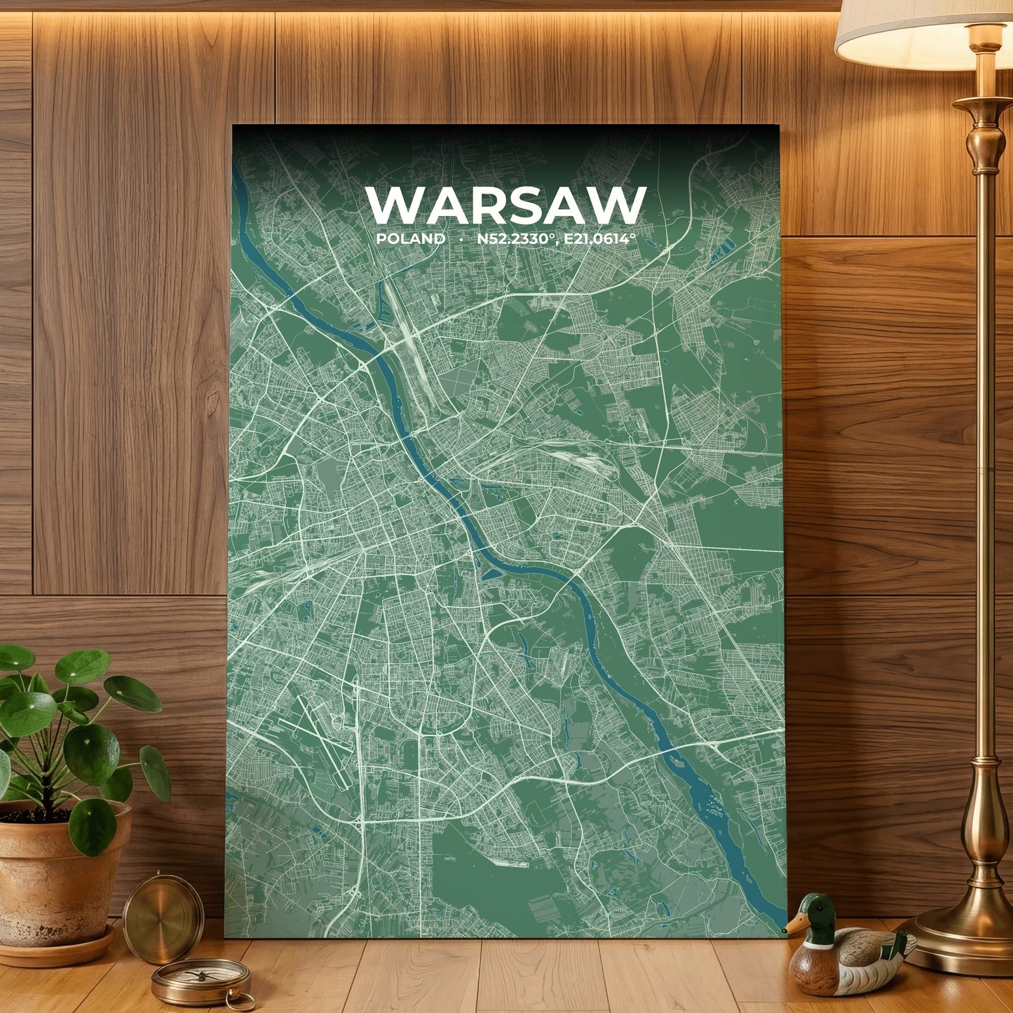 Warsaw Mist Map Poster
