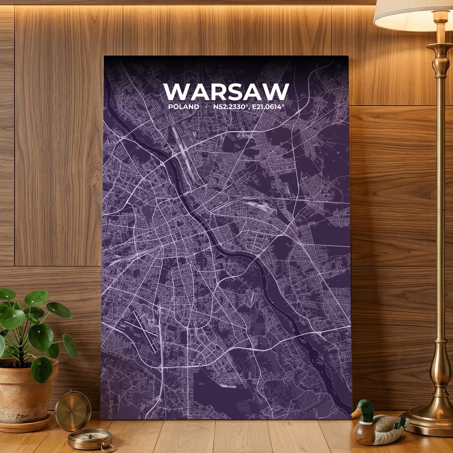 Warsaw Dusk Map Poster