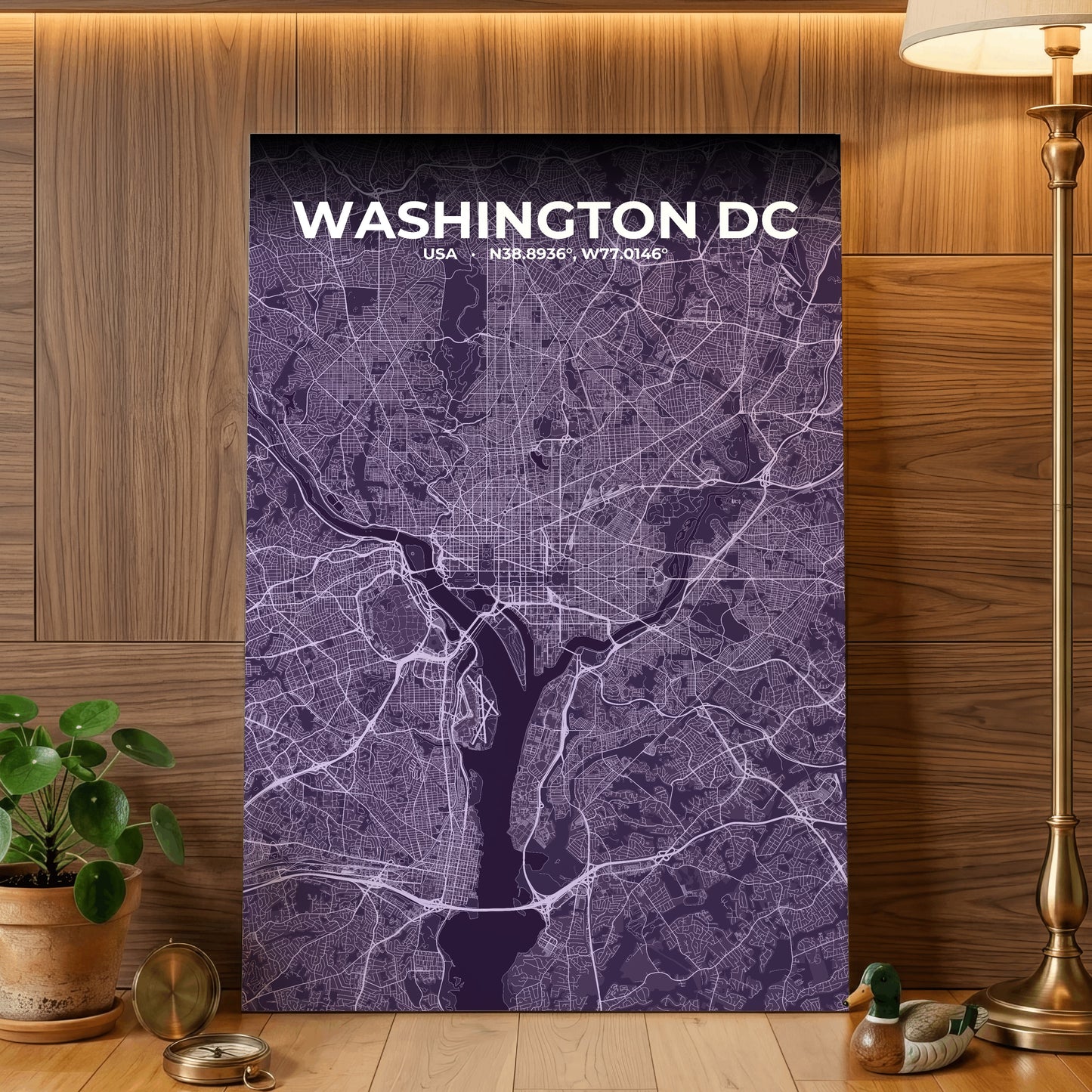 Washington DC Dusk Map Poster