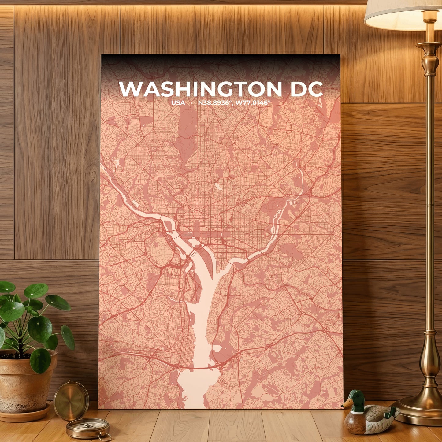 Washington DC Blush Map Poster