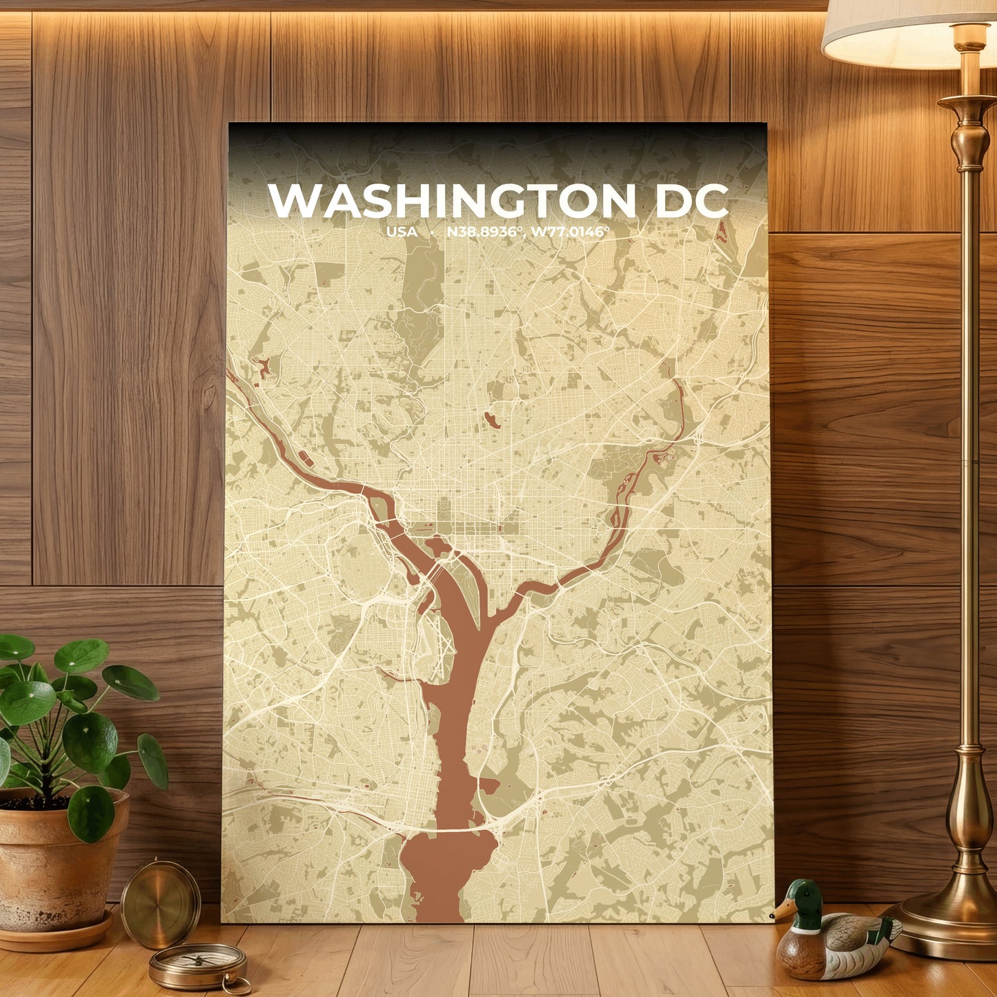 Washington DC Ember Map Poster