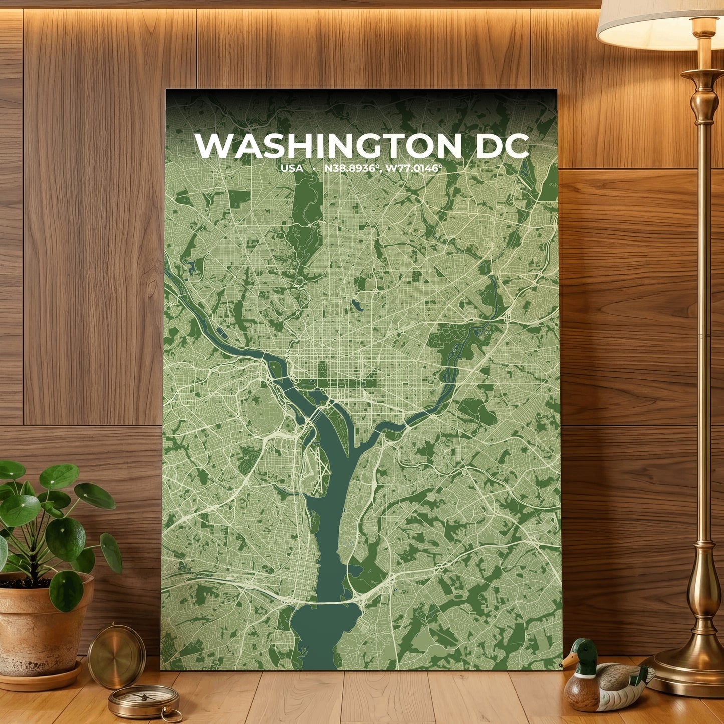 Washington DC Clay Map Poster