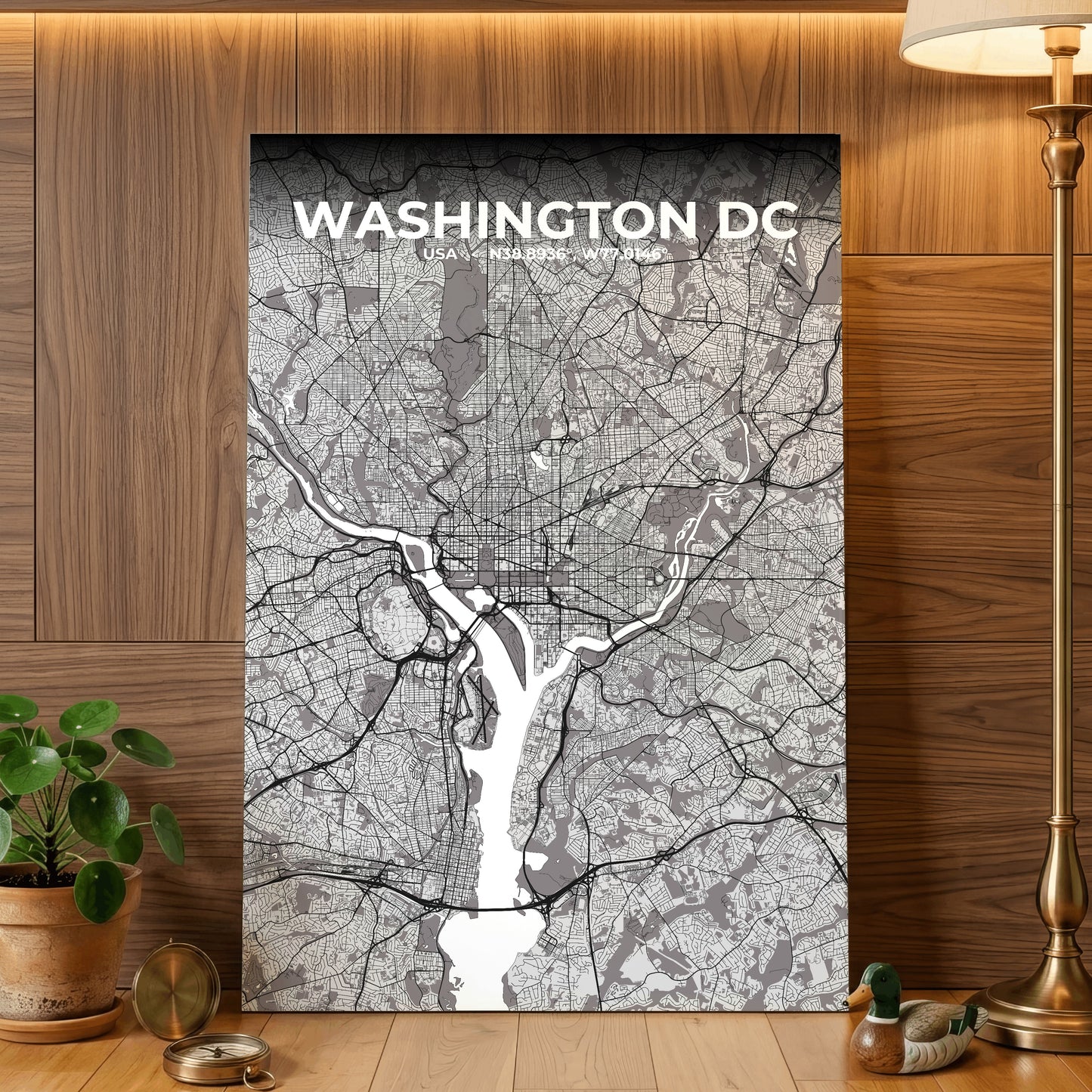 Washington DC Ash Map Poster