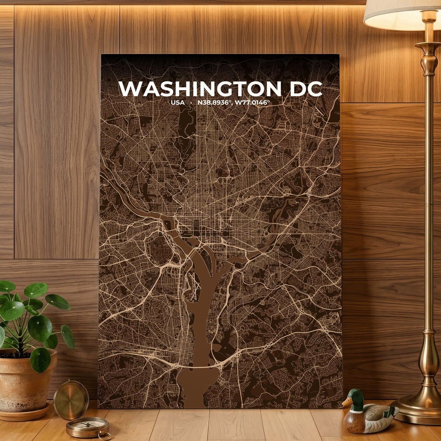 Washington DC Plum Map Poster