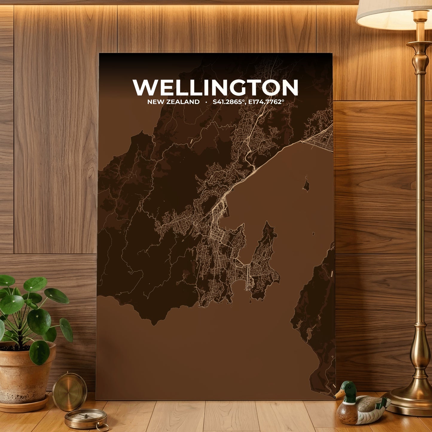 Wellington Plum Map Poster