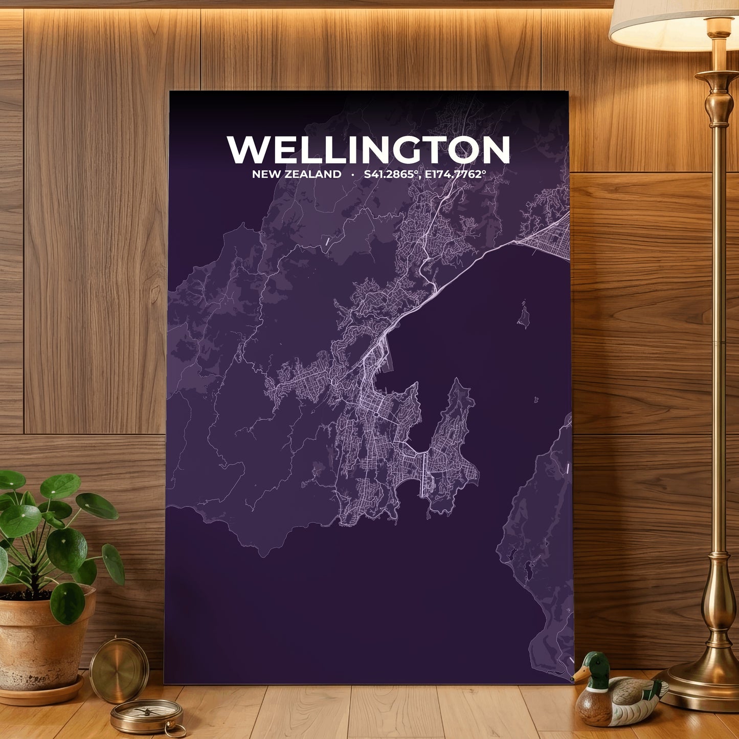 Wellington Dusk Map Poster
