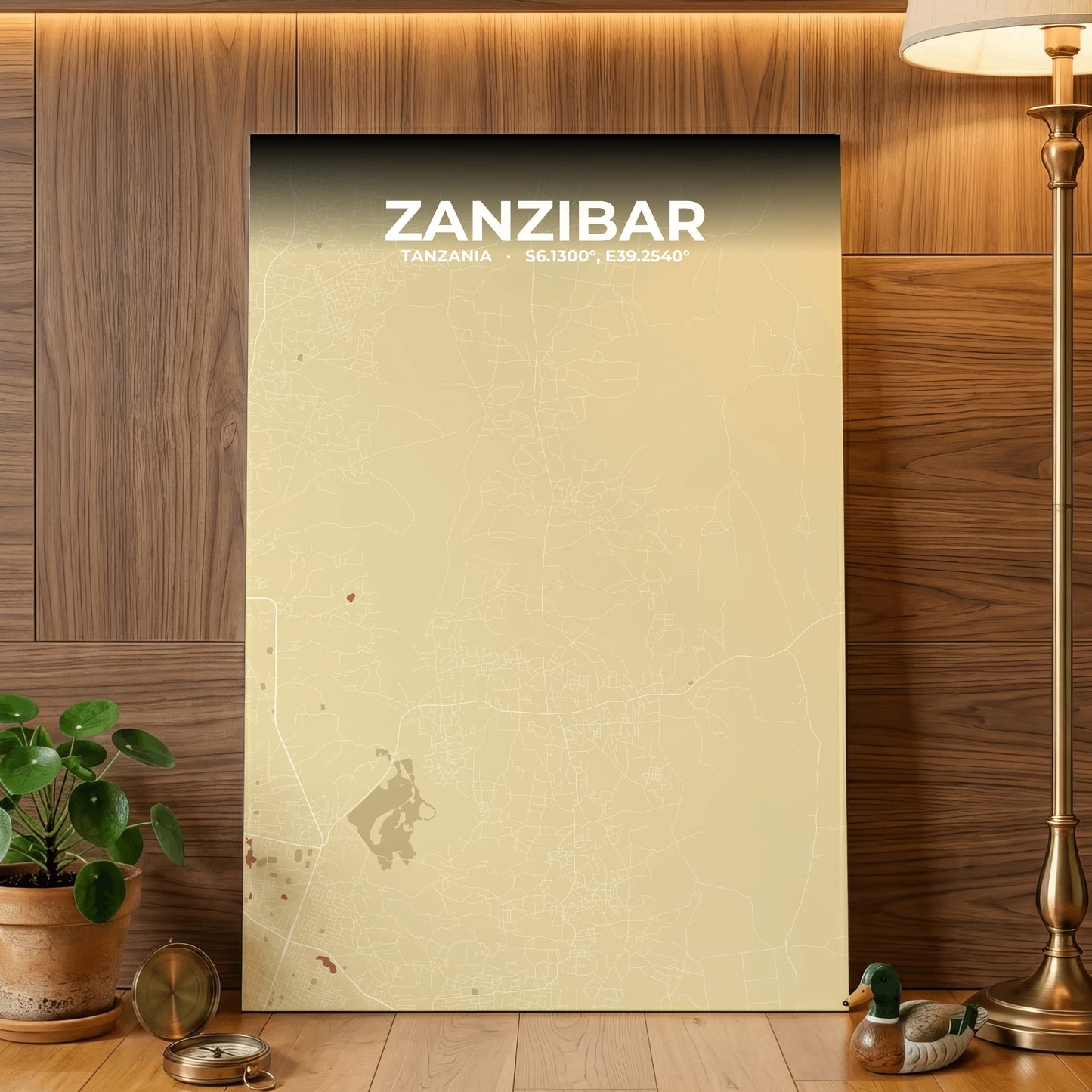 Zanzibar Ember Map Poster