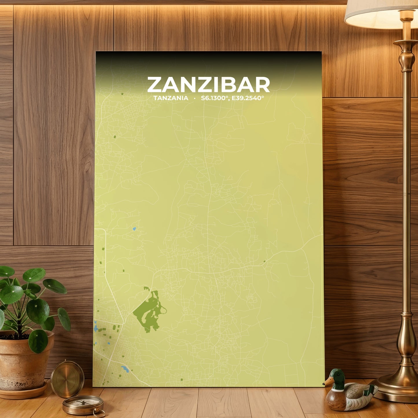 Zanzibar Fern Map Poster