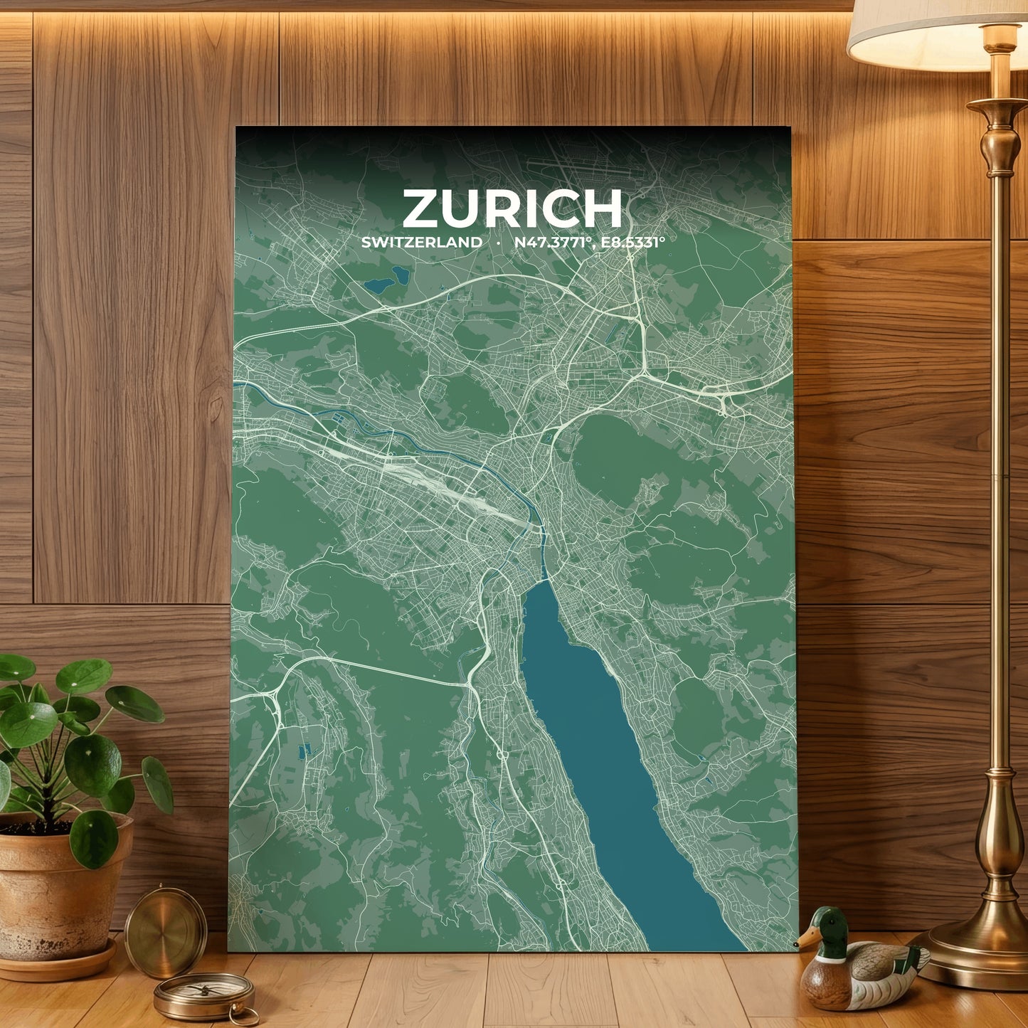 Zurich Mist Map Poster