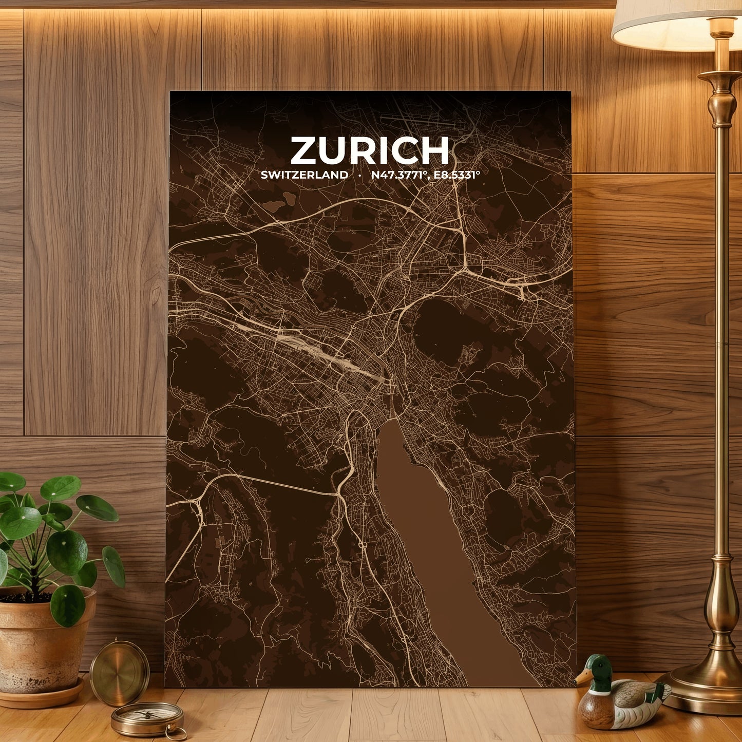 Zurich Plum Map Poster