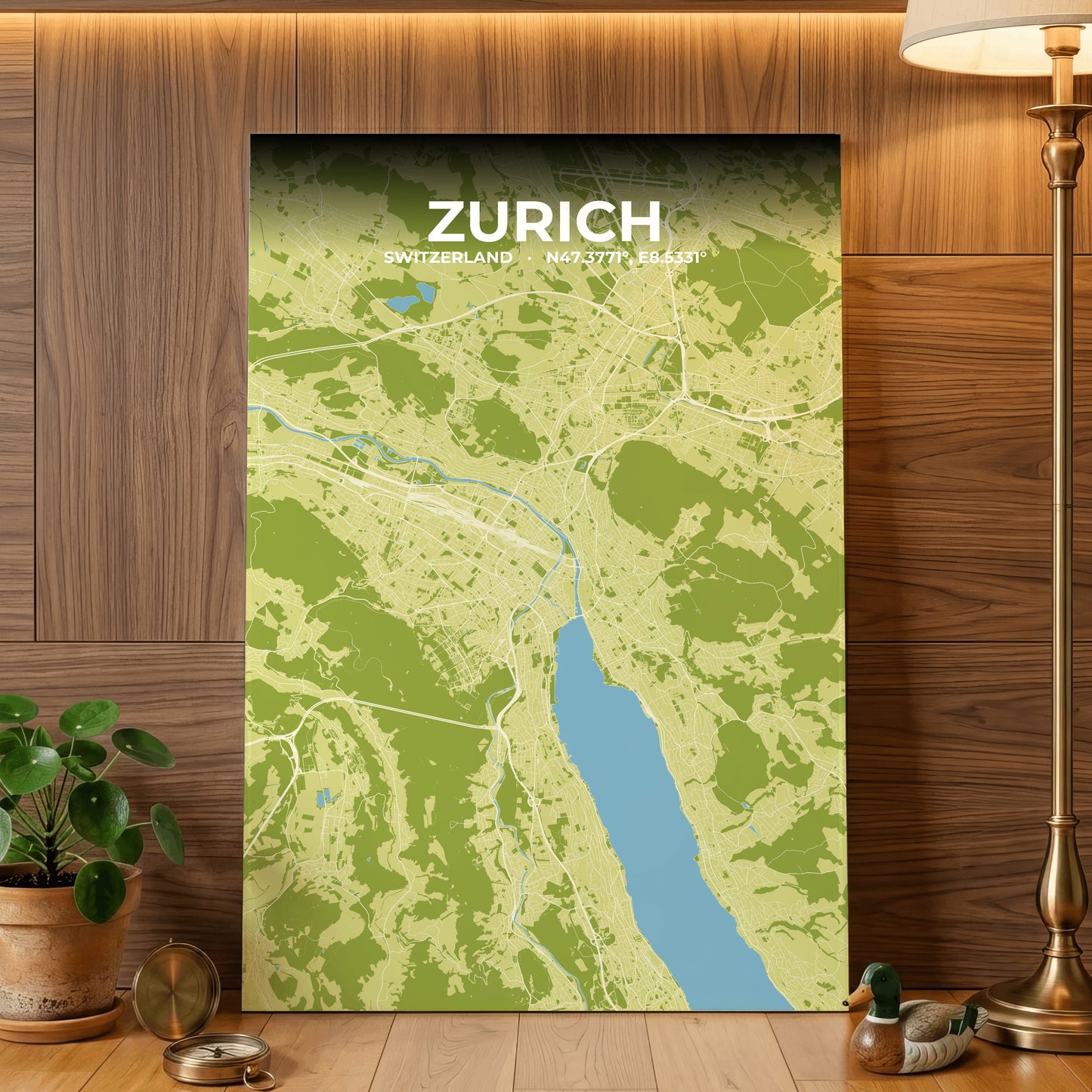 Zurich Fern Map Poster