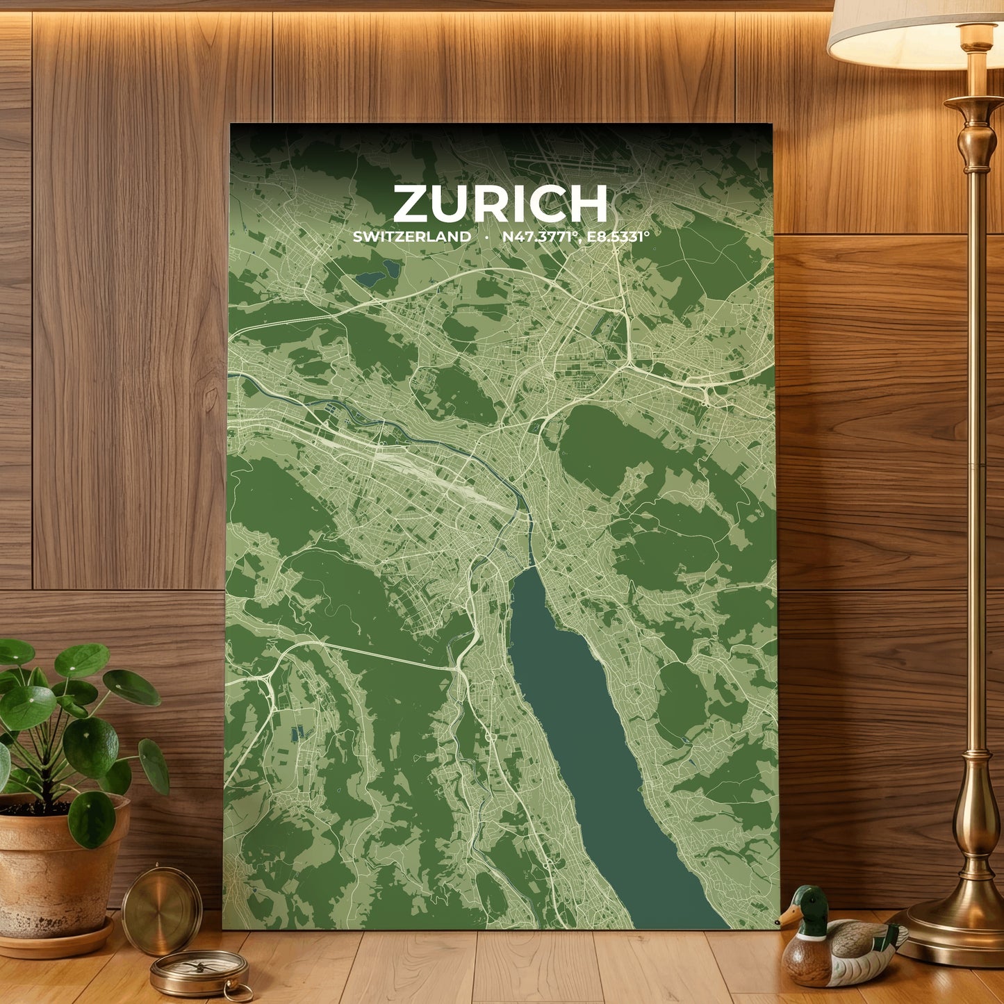 Zurich Clay Map Poster