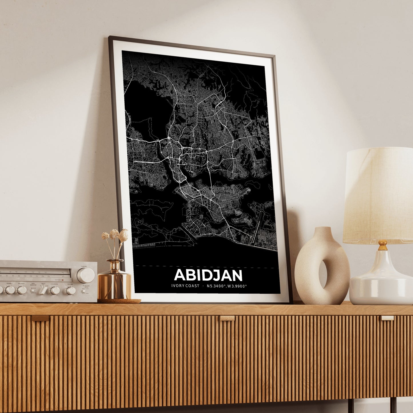 Abidjan Elegant Map Poster
