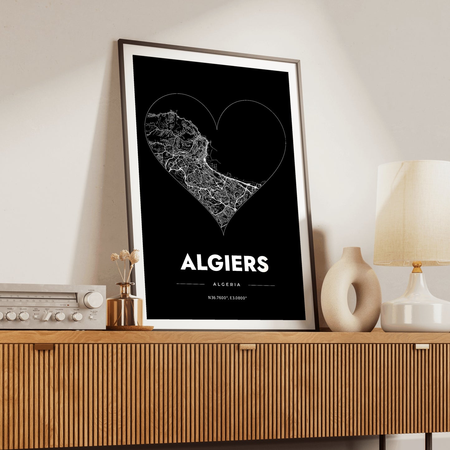 Algiers Heart Map Poster