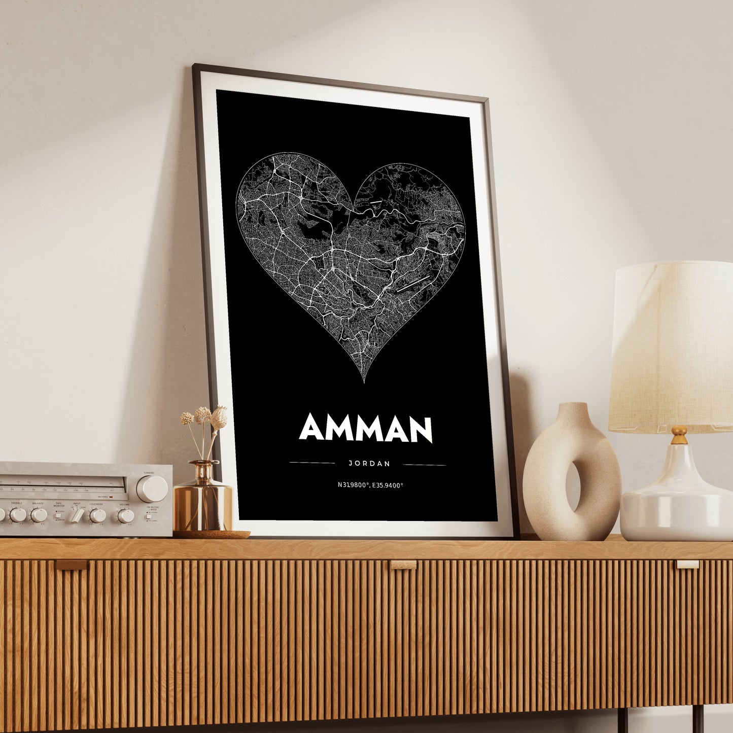Amman Heart Map Poster