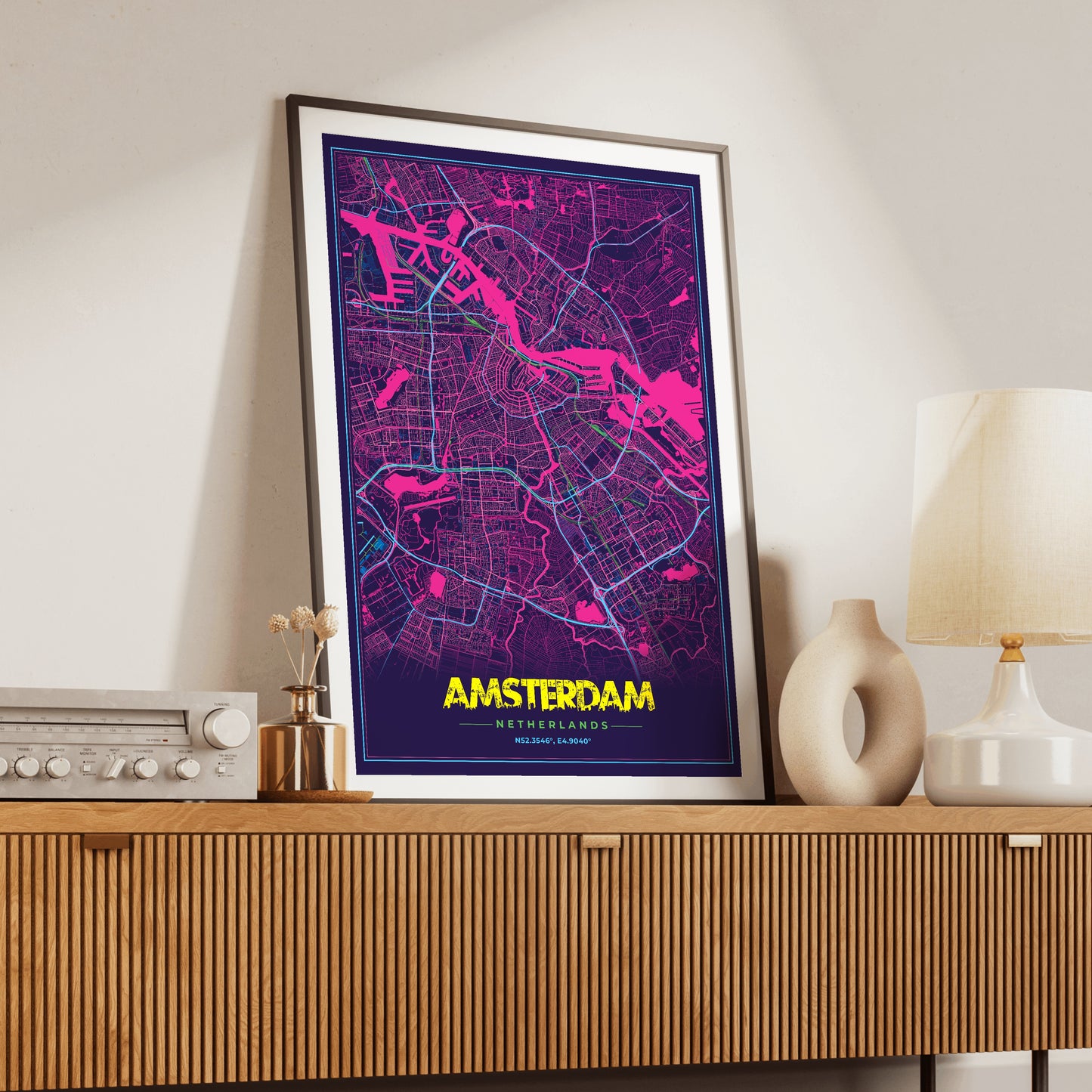 Amsterdam Cyberpunk Map Poster
