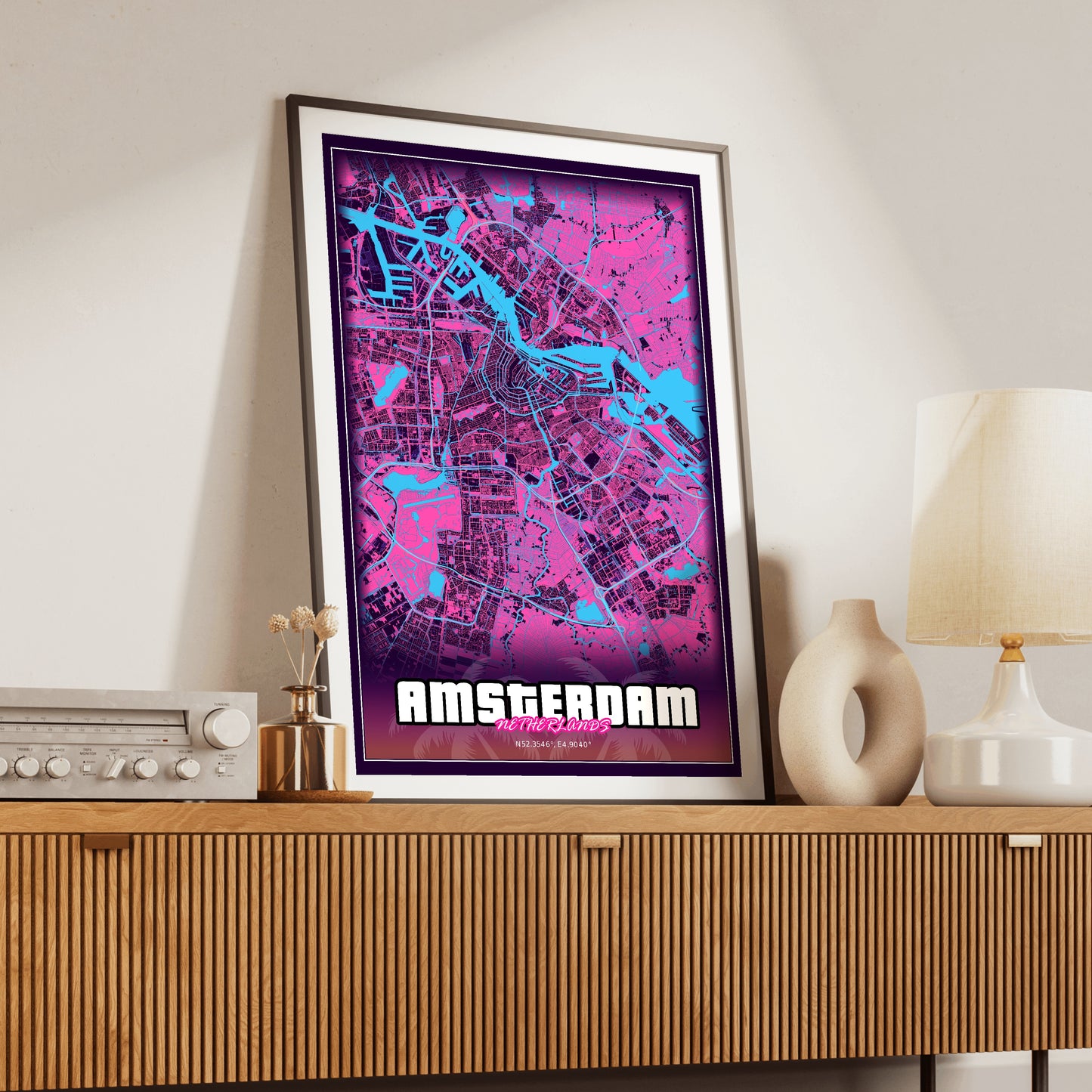 Amsterdam GTA Map Poster