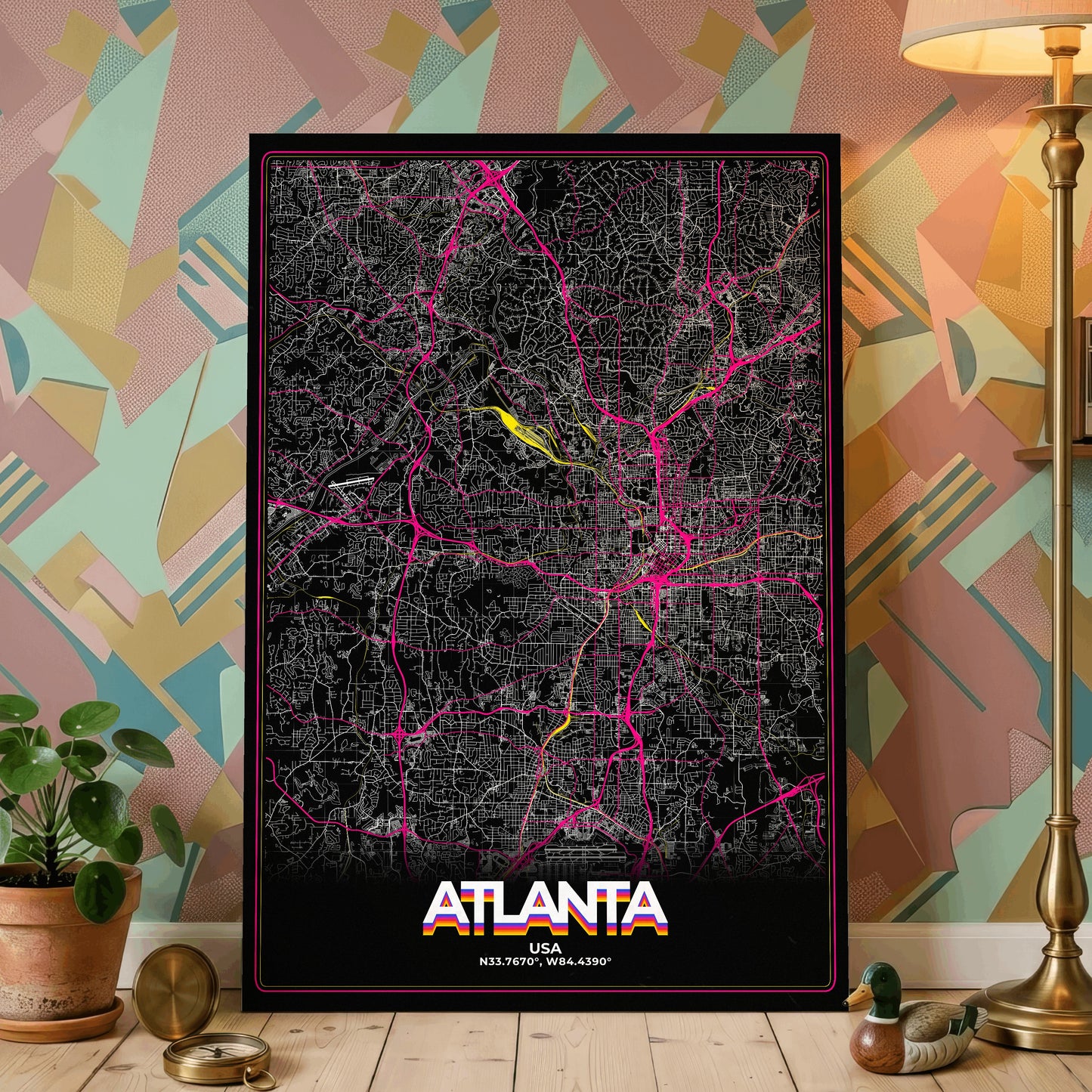 Atlanta Retro Map Poster