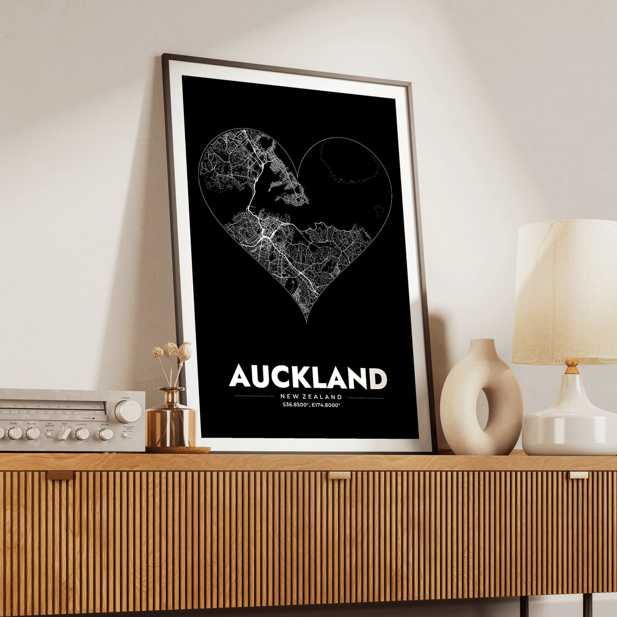 Auckland Heart Map Poster