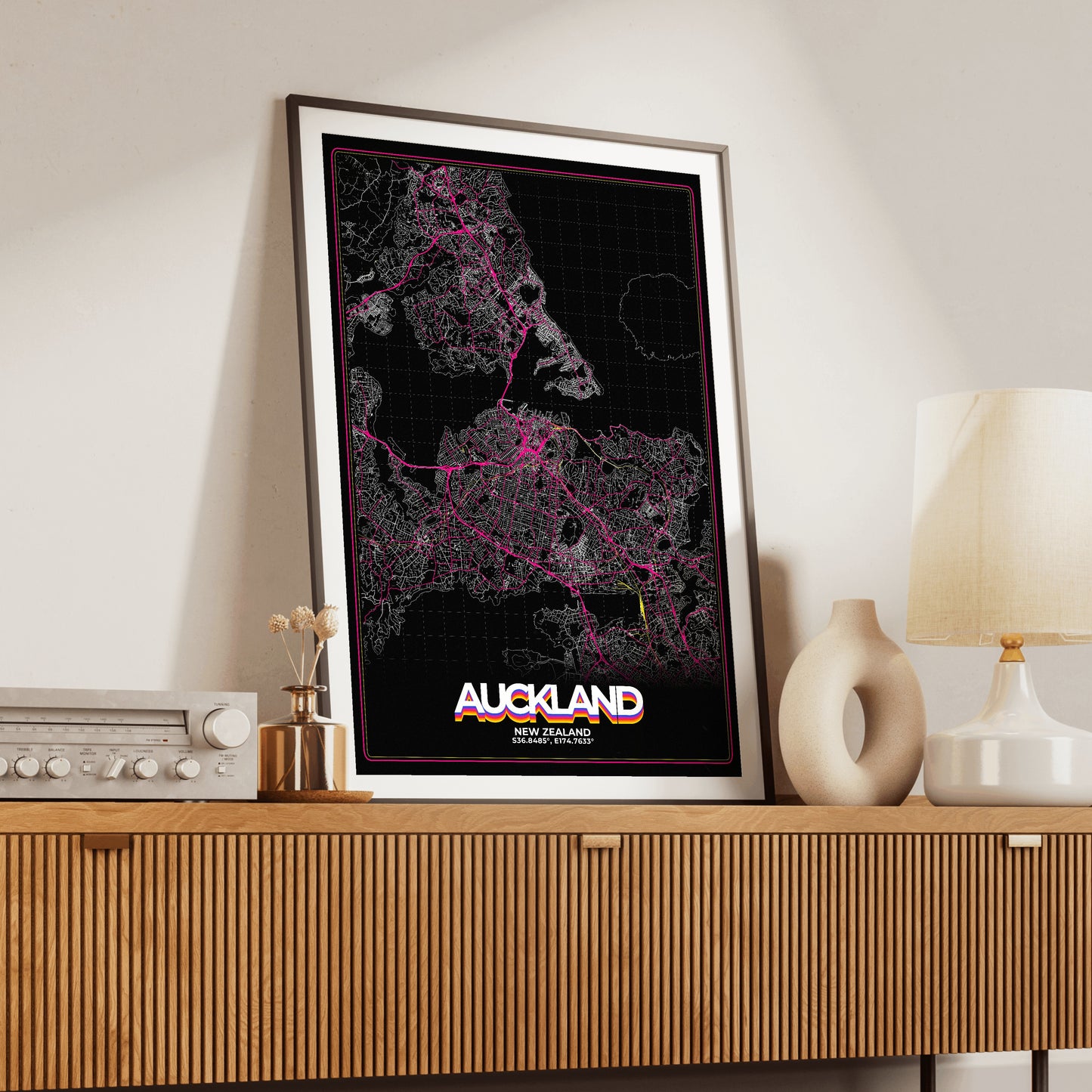 Auckland Retro Map Poster