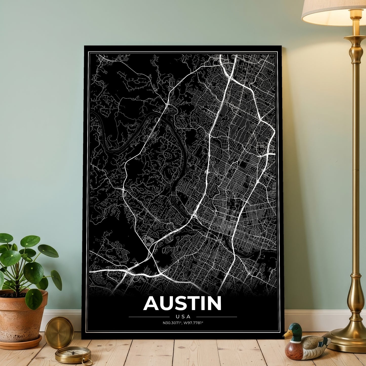 Austin Modern Map Poster