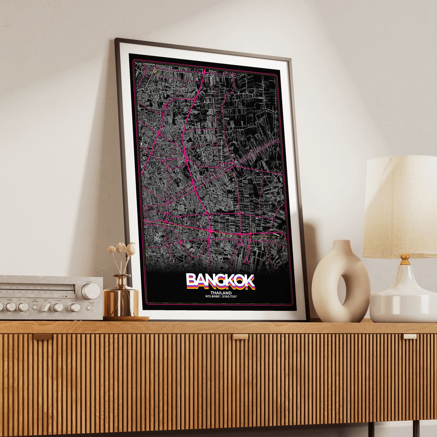 Bangkok Retro Map Poster