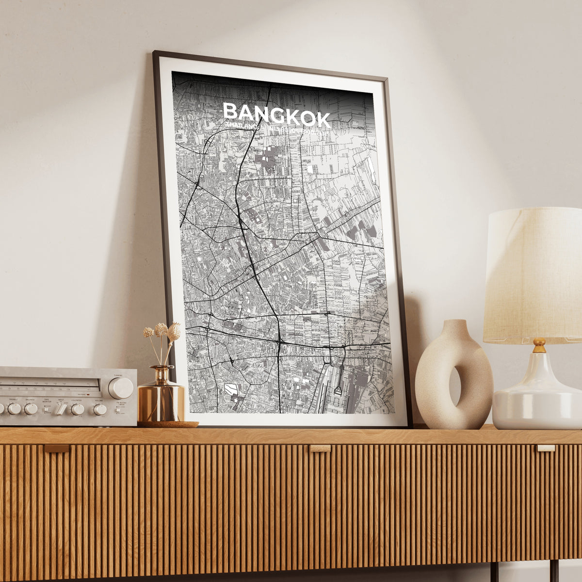 Bangkok Ash Map Poster