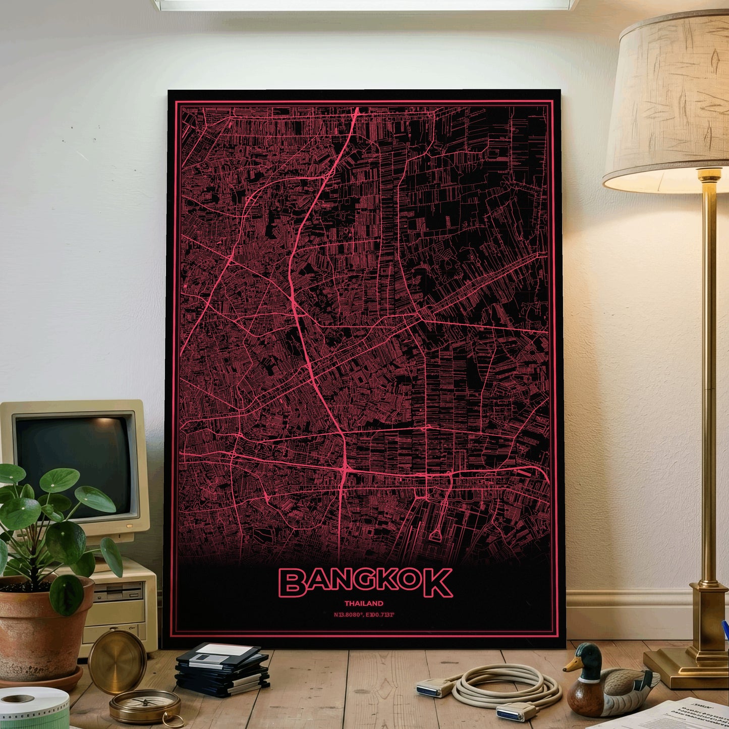 Bangkok Phosphor Map Poster - System Alert