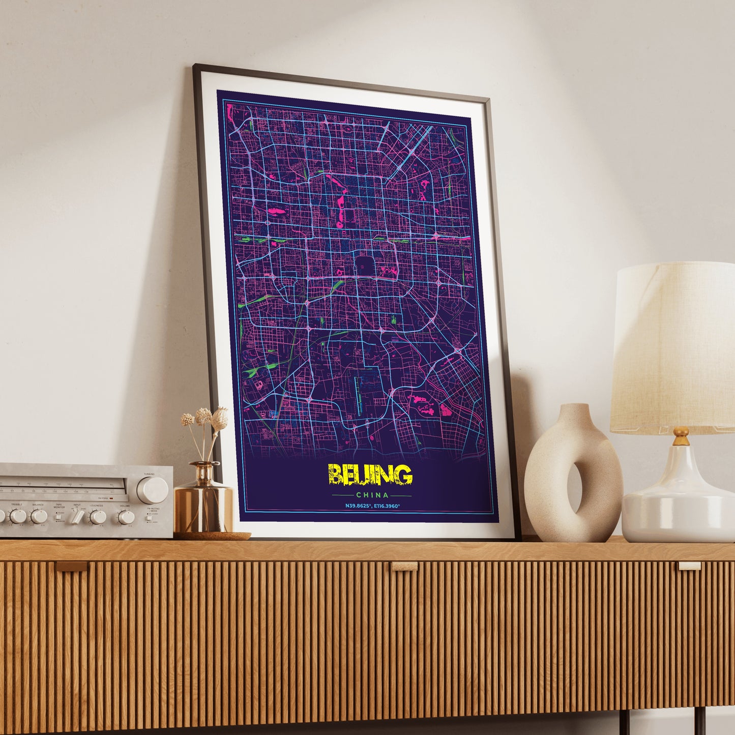 Beijing Cyberpunk Map Poster