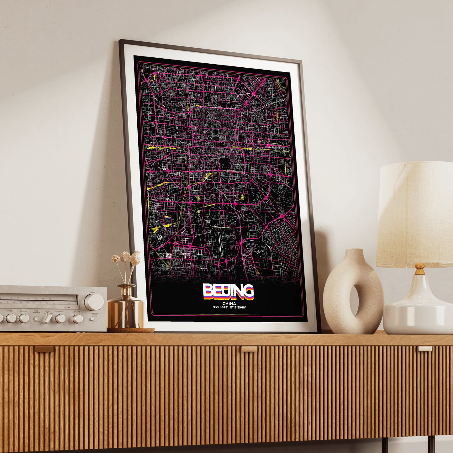 Beijing Retro Map Poster