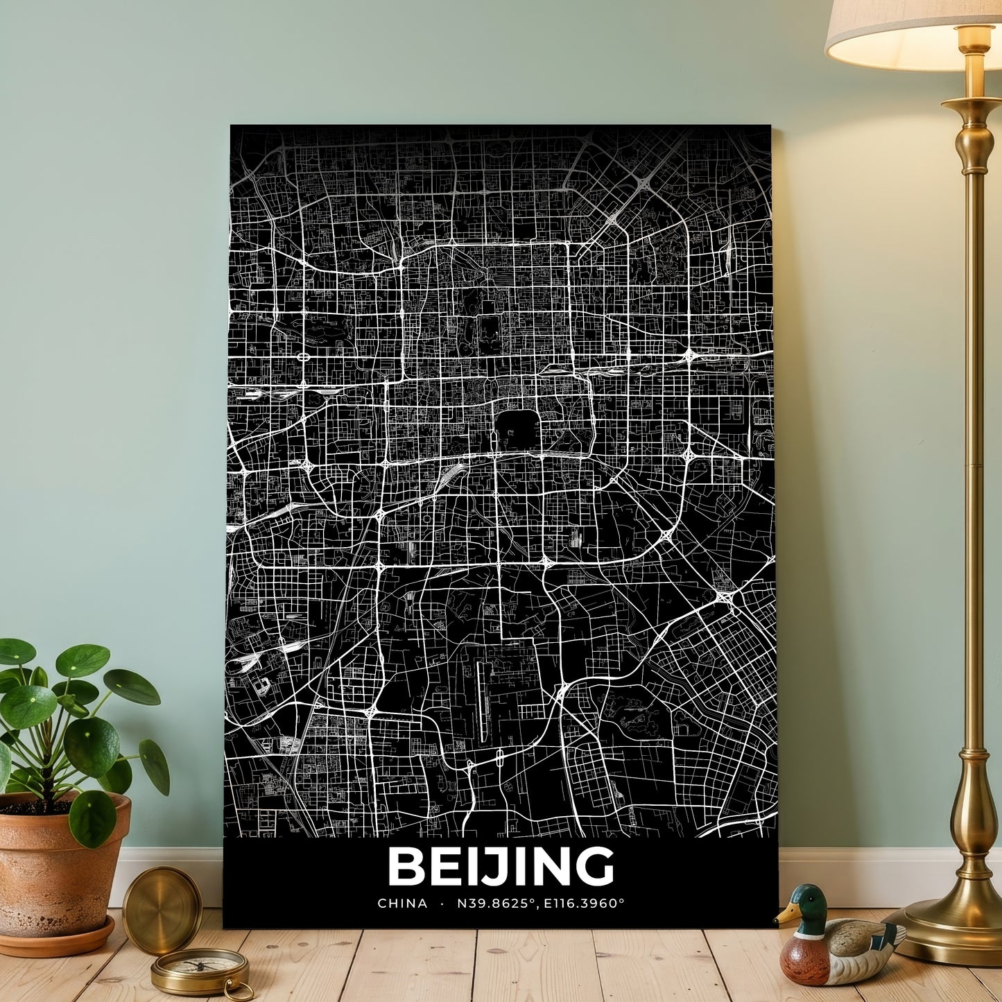 Beijing Elegant Map Poster